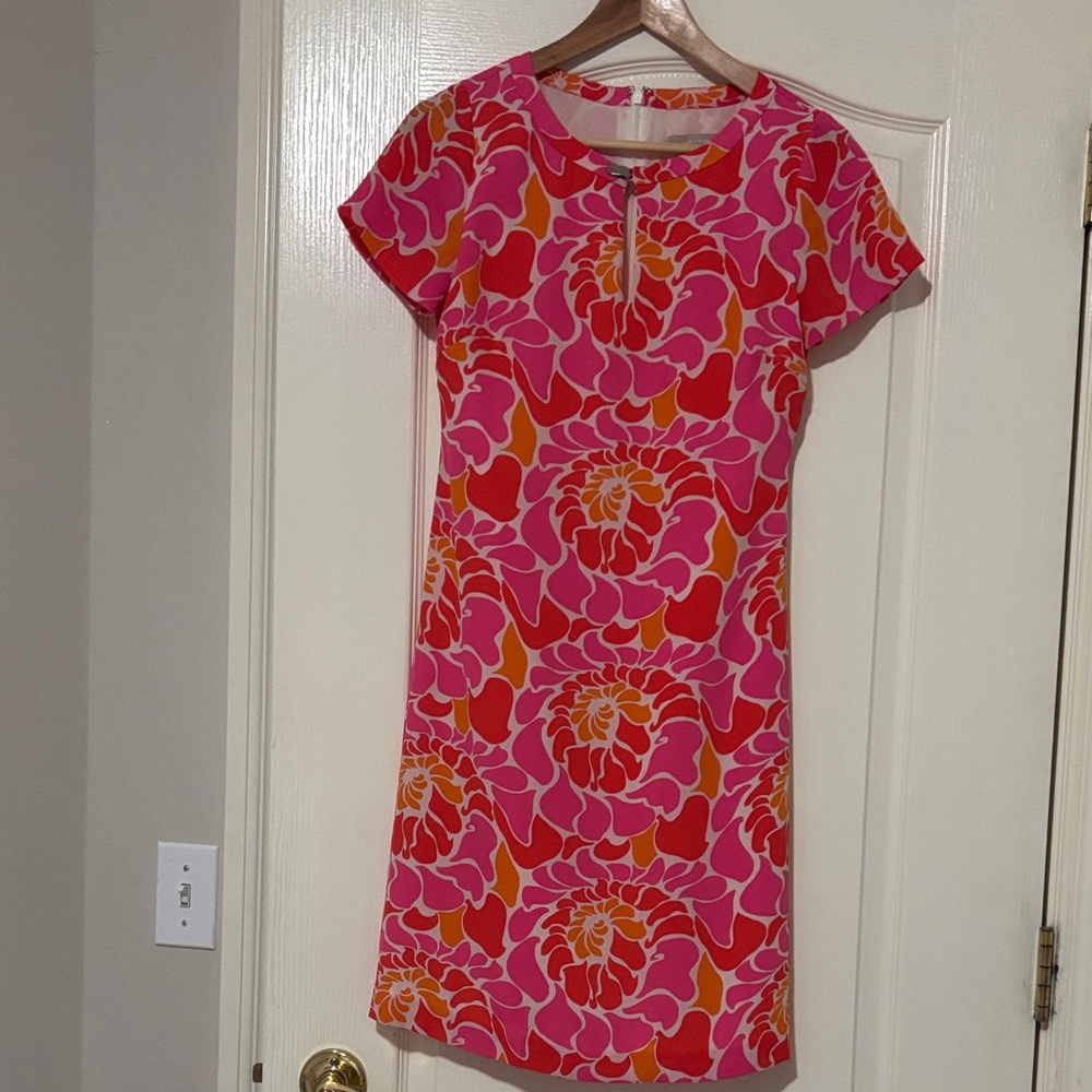 Banana Republic Pink and Orange Patterned Dress